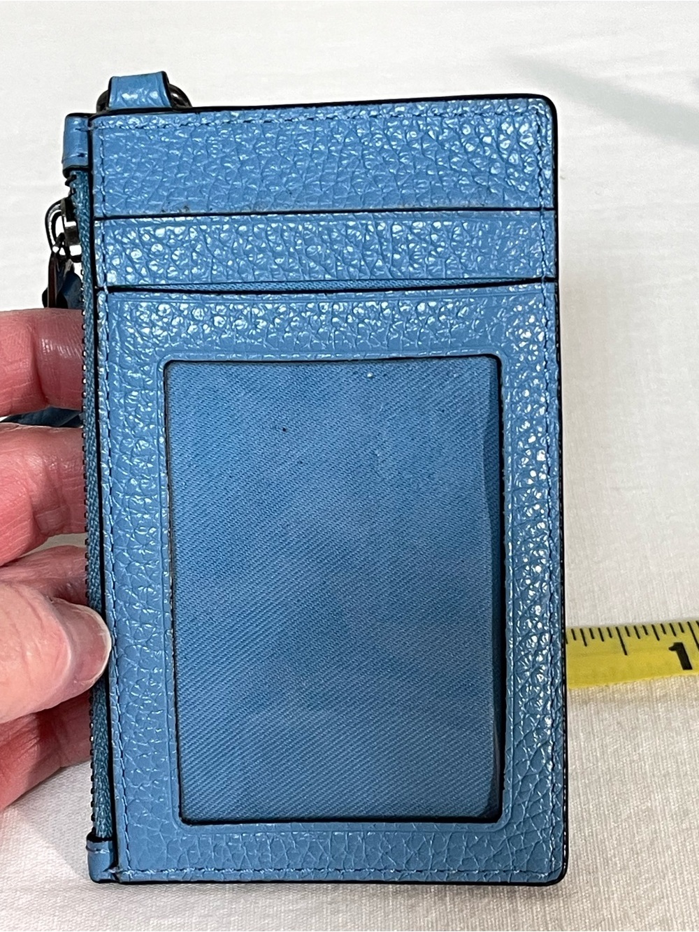Coach Blue Leather Lanyard Card ID Case with Embossed Logo - Picture 11 of 15